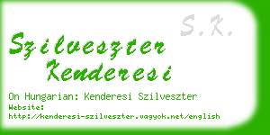 szilveszter kenderesi business card